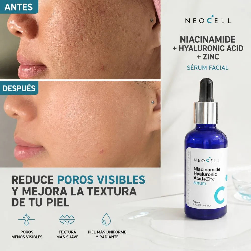 Neocell Elimina los Poros Visibles Aplicando Solo 3 Gotas por 2 Semanas